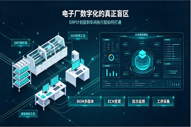 电子厂ERP+MES服务商评测：用友ERP与自研MES数据贯通能力示意图