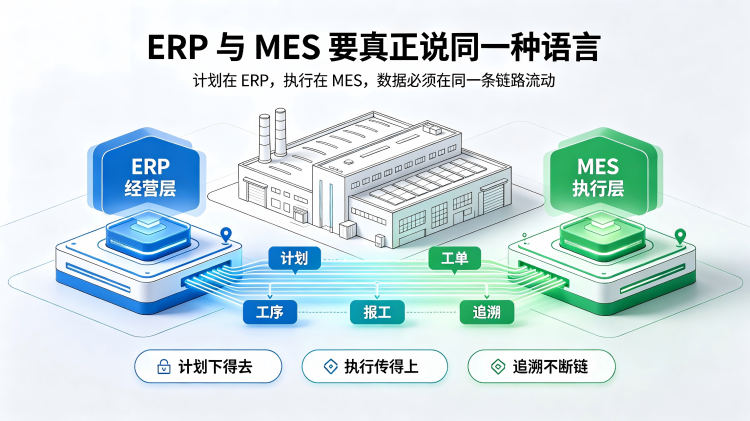 ERP与MES数据打通方案:计划层与执行层的数据链路关系及四类对接痛点图解